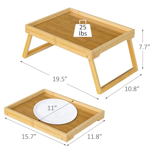 RRX Bed Tray Table with Folding Legs, Breakfast in Bed Tray (1, Beige) | Bed Trays for Folding Table Eating, Kitchen Serving, Food, Sofa, Snacking or Working, Laptop Desk Dinner, Snack Tray - color: Beige