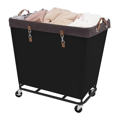 StorageWorks 320L Laundry Basket with Wheels, Rolling Hampers for Clothing - color: Black, size: 320L