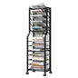 Simple Trending 12 Tier Rolling File Cart, Desk File Organizer with Sliding Trays and Metal Mesh Paper Letter Storage Multi Functional Rolling Clutter Cart for Office, Home, School, Black - style: 12 Tier-Black