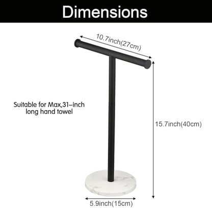 Hand Towel Holder, NEWRAIN Countertop Hand Towel Holder Stand, Stainless Steel Free Standing Hand Towel Rack with Heavy Marble Base, for Bathroom Kitchen & Counter top, Matte Black - color: Matte Black, style: 1-Tier