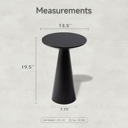 COZAYH Farmhouse Pedestal Small End Table Round Martini Table Wood Plant Stand Rustic Drink Table for Small Space Living Room, Bedroom, Black - color: Balck