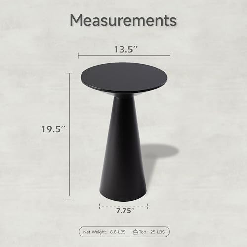 COZAYH Farmhouse Pedestal Small End Table Round Martini Table Wood Plant Stand Rustic Drink Table for Small Space Living Room, Bedroom, Black - color: Balck