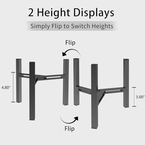 Adjustable Desktop Plant Stand, Metal Plant Shelf Fits 5.1-7.45" Pots for Succulents, Bonsai & Office (Without Pots) - color: Black