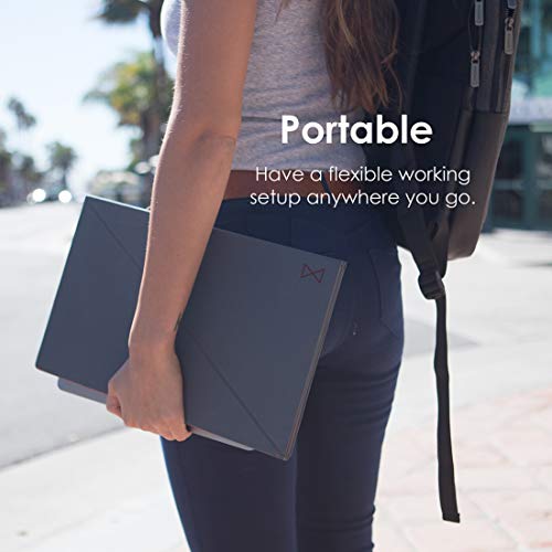 DesignNest Levit8 Portable Standing Desk Work Station Foldable Sit to Stand Laptop Riser, Easy flat to Raised surface Converter, Origami home, office Travel (Medium)