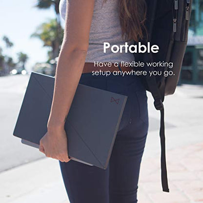 DesignNest Levit8 Portable Standing Desk Work Station Foldable Sit to Stand Laptop Riser, Easy flat to Raised surface Converter, Origami home, office Travel (Medium)
