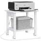 TUTOTAK Printer Stand, 2 Tier Rolling Printer Cart with Charging Station | Small Under Desk Printer Table with Wheels for Small Space, Office, Home, White PS01BW001 - color: White, size: 2 tier(15.7 x 11.8 x 15.4inchs)
