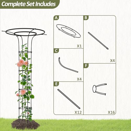 Trellis for Climbing Plants Outdoor - 69"(H), Expandable and Rust-Proof Metal Plant Support, Easy Installation, Garden Trellis for Potted Roses, Vines, Jasmine(1 Pack)