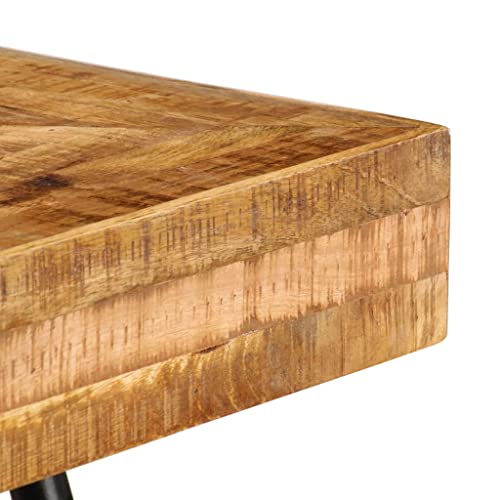 Industrial Vintage Writing Table Solid Mango Wood Steel Frame Compact Workspace Desk Smooth Surface Sturdy Metal