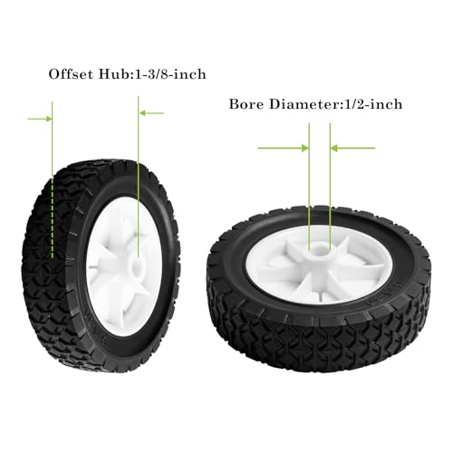Parts Camp 6 inch Plastic Wheel Fits Oregon 72-106 hand trucks, lawnmowers, utility carts,BBQ Grills, Radio Flyer Wagon Trash Can Universal Wheel 9610 - size: 6-inch