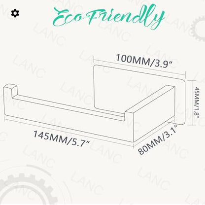 LANC Self-Adhesive Toilet Paper Holder, Matte Black Toilet Tissue Holder Wall Mounted for Bathroom Kitchen Stick On Paper Roll Holder with No Drilling Rustproof Stainless Steel, Left Rod A8307MB-LF - color: Matte Black, size: Left Hand(Adhesive)