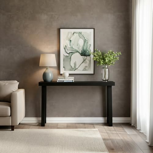 Plank+Beam Classic Console Table, 56 Inch, Black | Non-Toxic Finishes, Versatile Design, Elegant Details, Easy Assembly, Quick Setup, Solid Wood - color: Black, size: 56" Console Table