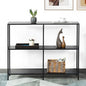 HDANI 39.4 Inch Metal Console Table with 3 Tier Strage Shelves,Narrow Entryway Table,Modern Sofa Tables for Entryway, Living Room,Bedroom,Black - color: Black, size: 39.37×11.81×31.5in