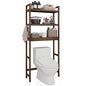SMIBUY Bathroom Storage Shelf, Bamboo Over-The-Toilet Organizer Rack, Freestanding Toilet Space Saver with 3-Tier Adjustable Shelves (Walnut) - color: Walnut