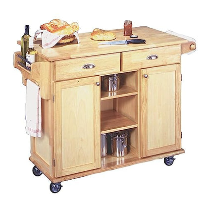 Homestyles General Line Natural Wood Mobile Kitchen Cart - style: Classic