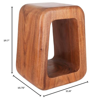 Rutledge & King Wooden End Table - Unique Wooden Side Table - Mid Century Side Table - Saur Wood Decor - Small Accent Table - Mid Century Modern - color: Natural, style: Mazelle