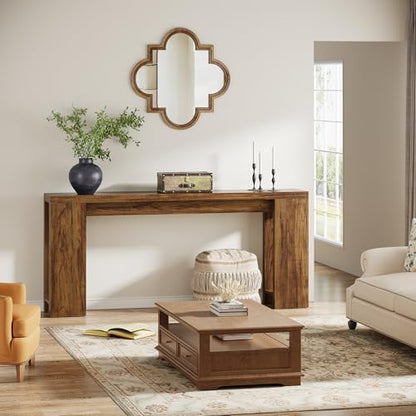 Tribesigns 70.9-Inch Extra Long Console Table, Farmhouse Wood Sofa Table Behind Couch, Narrow Entryway Accent Table for Living Room, Hallway, Entrance, Foyer, Dark Brown - color: Dark Brown