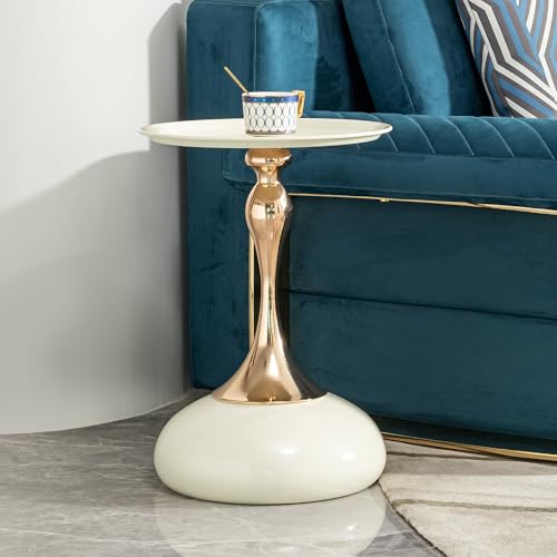 15" Metal Built Nightstand, Bed Side Table with Simple Assembly, Couch Side Table with Versatile Style for Indoor Living Areas, Milk White