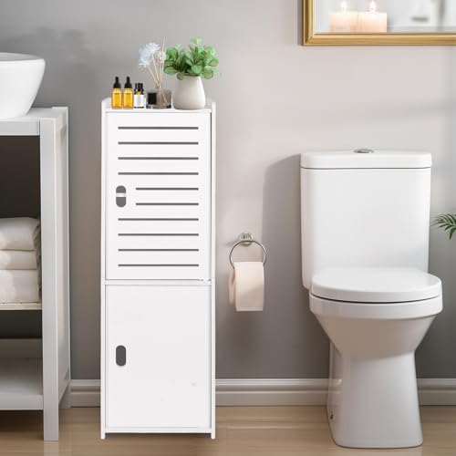 ShellKingdom Toilet Paper Holder Stand, Small and Slim Bathroom Storage Cabinet for Bathroom Small Spaces, 29.7 x 9.5 x 8.7 inch - size: 29.7 x 9.5 x 8.7 inch
