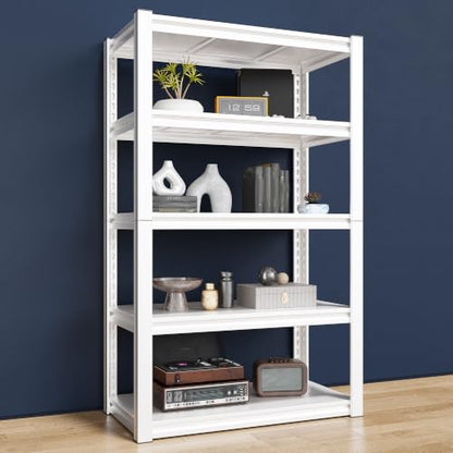 Raybee Storage Shelves, 2000LBS Garage Shelving,White Metal Shelves, 5 Tier Adjustable Heavy Duty Shelving for Pantry Kitchen Closet Basement Warehouse 16.5" D x 32" W x 63" H - size: 16.5"D x 32"W x 63"H,White
