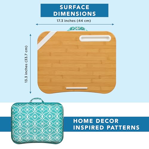 LAPGEAR Designer Lap Desk – Aqua Trellis, 2-Pack with Storage Basket - color: Aqua Trellis, size: 2-Pack + Basket