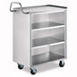 18" x 30" Commercial NSF Stainless Steel Utility Cart with Enclosed Base and Open Front - 4 Shelves, Heavy Duty Mobile Service Cart, Rolling Cart for Kitchen, Catering, Restaurant Storage - size: 4 Shelf