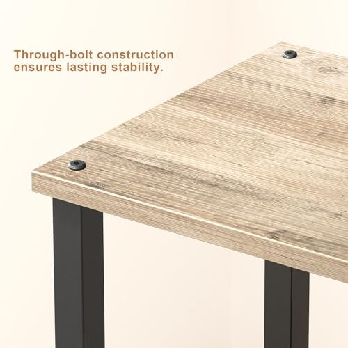 TUTOTAK End Table, Set of 2, Side Table, Nightstand, 2-Tier Storage Shelf, Sofa Table for Small Space, Living Room, Bed Room TB01BG035 - color: Greige
