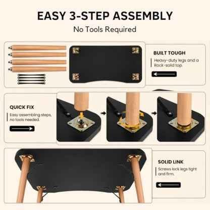 40” Black Computer Desk, 15° Arc Writing Table, Home Office & Gaming, Rounded Corner Enhance Stability with Leg Support