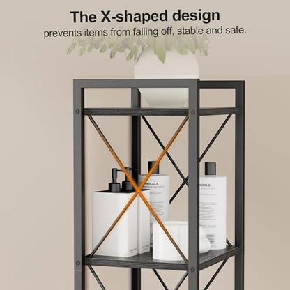 Homhedy 6 Tier Small Bookshelf, Tall Narrow Bookcase, Metal Book Shelf | Industrial Style for Small Spaces, Home, Office, Living Room, Kitchen, Bedroom , 10.4" D x 13" W x 67.4" H, Black - color: Black, size: 10.4"D x 13"W x 67.4"H