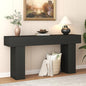 63 Inch Long Console Table for Entryway, Farmhouse Wood Rectangular Sofa Table Behind Couch Table, Narrow Entryway Table for Living Room, Entrance, Hallway, Foyer, Easy Assembly (Charcoal Black) - color: Charcoal Black