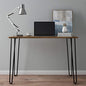 Desk with Hairpin Legs - Modern Industrial Style Home Decor - Woodgrain-Look and Steel Accent Home Office Furniture by Lavish Home (Brown) - color: Brown