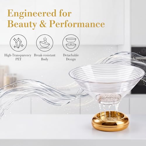 Fruit Bowl Fruit Basket for Kitchen Countertop,Storage Baskets Stand Organization Drainage Holes for Kitchen Counter, Modern Centerpiece for Dessert & Party Display
