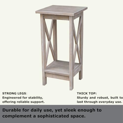 International Concepts 24" X-Sided Plant stand, Gray - color: Gray, size: 12 inch W x 12 inch D x 24 inch H