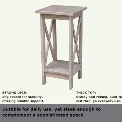 International Concepts 24" X-Sided Plant stand, Gray - color: Gray, size: 12 inch W x 12 inch D x 24 inch H