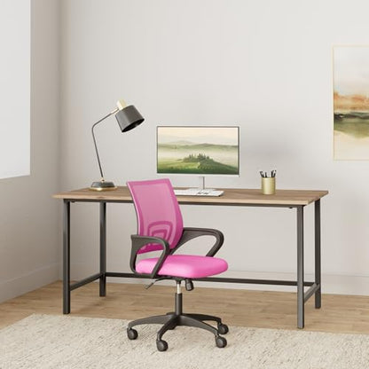 BestOffice | Ergonomic Office Chair | Mid-Back Swivel Desk Chair | Breathable Backrest & Lumbar Support | Adjustable Height | Sponge Seat | Rolling Wheels | Pink | for Adults & Women | Pack of 2 - color: Pink, style: pack of 2