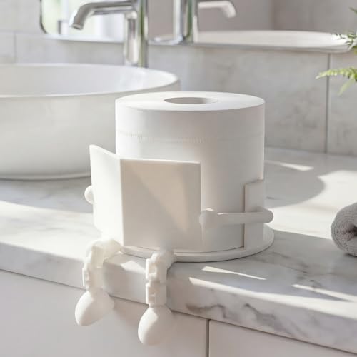 Funny Toilet Paper Holder Stand, Reading Man Toilet Paper Storage for Bathroom Decor, Creative Unique Bathroom Decorating Ideas & Fun Home Decor - color: White, style: Regular Style