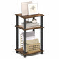 Furinno Turn-N-Tube 3-Tier Toolless Side Table, Narrow Printer Stand with Open Shelf, End Table, Night Stand, for Living Room, Bedroom, Amber Oak - color: Amber Oak/Black