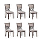 New Classic Furniture Gia Dining Chair (Set of Six), Light Brown Fabric Upholstered Seat & Back Rest, Cherry Brown - color: Cherry, size: Set of 6, style: Dining Chair