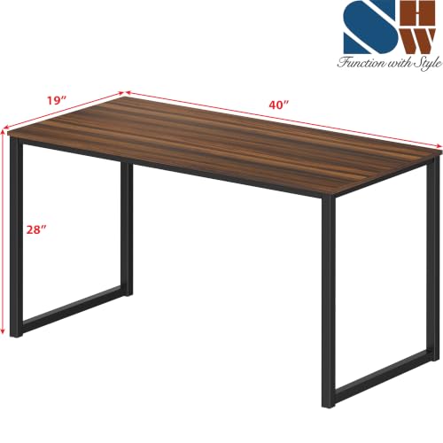 SHW Mission 40-Inch Home Office Computer Desk, Walnut - color: Walnut, size: 40-Inch