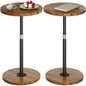 Asgolion Round Side Table Set of 2, Adjustable-Height Small Drink Table, Pedestal Martini Stand, Weighted Base Cocktail Table Accent Nightstand for Living Room, Bedroom, Bathroom, Office, Walnut - color: Walnut, size: 11.8"D x 11.8"W x 30"H