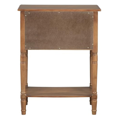 Knocbel Slim Antique Entry Console Table with 3 Drawers & Bottom Open Shelf, Solid Wood Narrow Sofa Couch Table for Entryway Hallway Living Room 23.7" W x 13" D x 31.4" H Natural - color: Natural