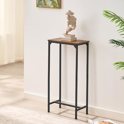 Console Table, Narrow Entryway Table, Thin Sofa Table, Behind Couch Table,for Hallway, Bedroom, Living Room, Foyer, 9.4 x 15.7 x 31.5 Inches, Rustic Brown - size: 9.4" W x 15.7" D, style: Ordinary