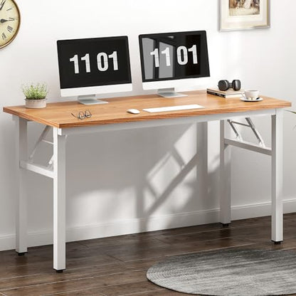 Need 47 inches Computer Desk Office Desk Folding Table with BIFMA Certification Computer Table Workstation,Teak White AC5BW-120 - color: Teak & White, size: 47 inches