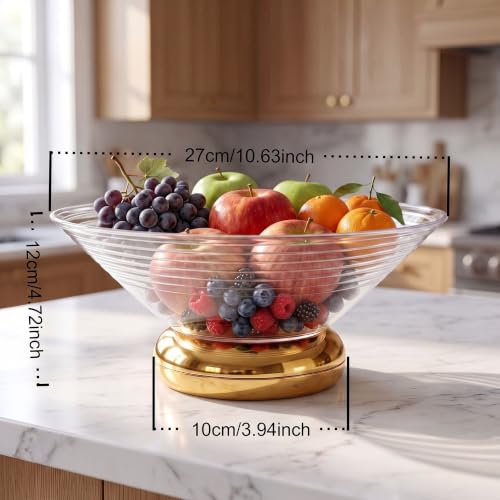 Fruit Bowl Fruit Basket for Kitchen Countertop,Storage Baskets Stand Organization Drainage Holes for Kitchen Counter, Modern Centerpiece for Dessert & Party Display