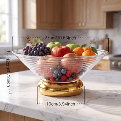 Fruit Bowl Fruit Basket for Kitchen Countertop,Storage Baskets Stand Organization Drainage Holes for Kitchen Counter, Modern Centerpiece for Dessert & Party Display