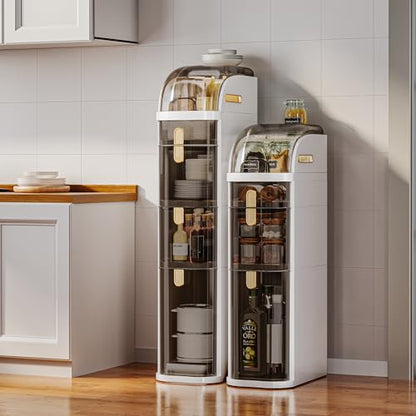3-Tiers Slim Bathroom Storage Cabinet with Drawers & Tissue Box,Plastic Narrow Rolling Bathroom Tower Cart Waterproof & No Installation for Small Spaces Kitchen Laundry Living Room - size: 3-Tiers