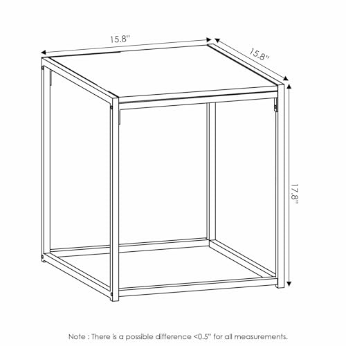 Modern End Table with Metal Frame, Easy Assembly Night Stand, Square Open Frame Bedside Table, Side Table, for Bedroom, Living Room, Columbia Walnut - color: Columbia Walnut, size: 1 Tier, Set of 1