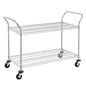 Finnhomy 2-Tier Commercial Grade Rolling Cart, Heavy Duty Utility Cart, Carts with Wheels and Handles, Kitchen Cart on Wheels, Metal Serving Cart with 700 lbs Capacity, Shelf Size 24" D x 48" W, NSF - size: 23.6"D x 55.1"W x 39.3"H
