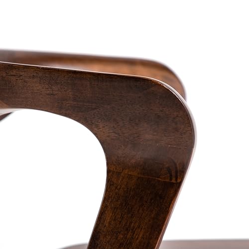 Furniture of America Nazaen III Mid-Century Modern Wood 21.5-inch Side Chairs with Rounded Backrest and Semi-Handmade for Home Kitchen, Dining Room, Rich Walnut (Set of 2) - color: Rich Walnut, size: Style 3