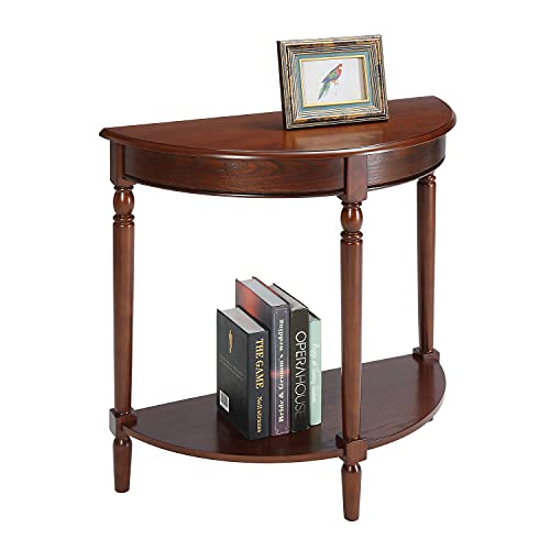 Convenience Concepts French Country Half-Round Entryway Table with Shelf, Black - color: Black