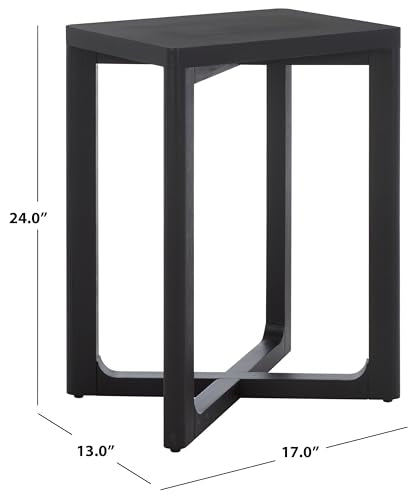 SAFAVIEH Home Collection - Akai Accent Table, Black Side Table with Cross Base, Fully Assembled (ACC2400B) - color: Black